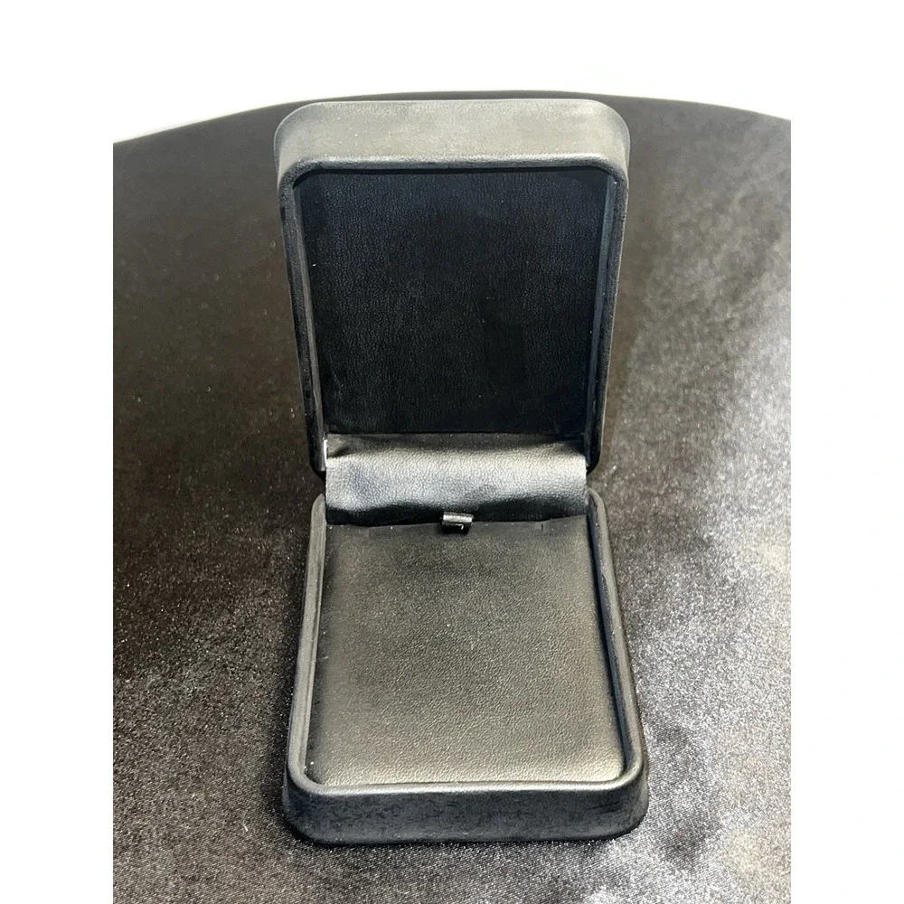 Brand new Black Faux Leather Jewelry Box – Small Hinged Presentation